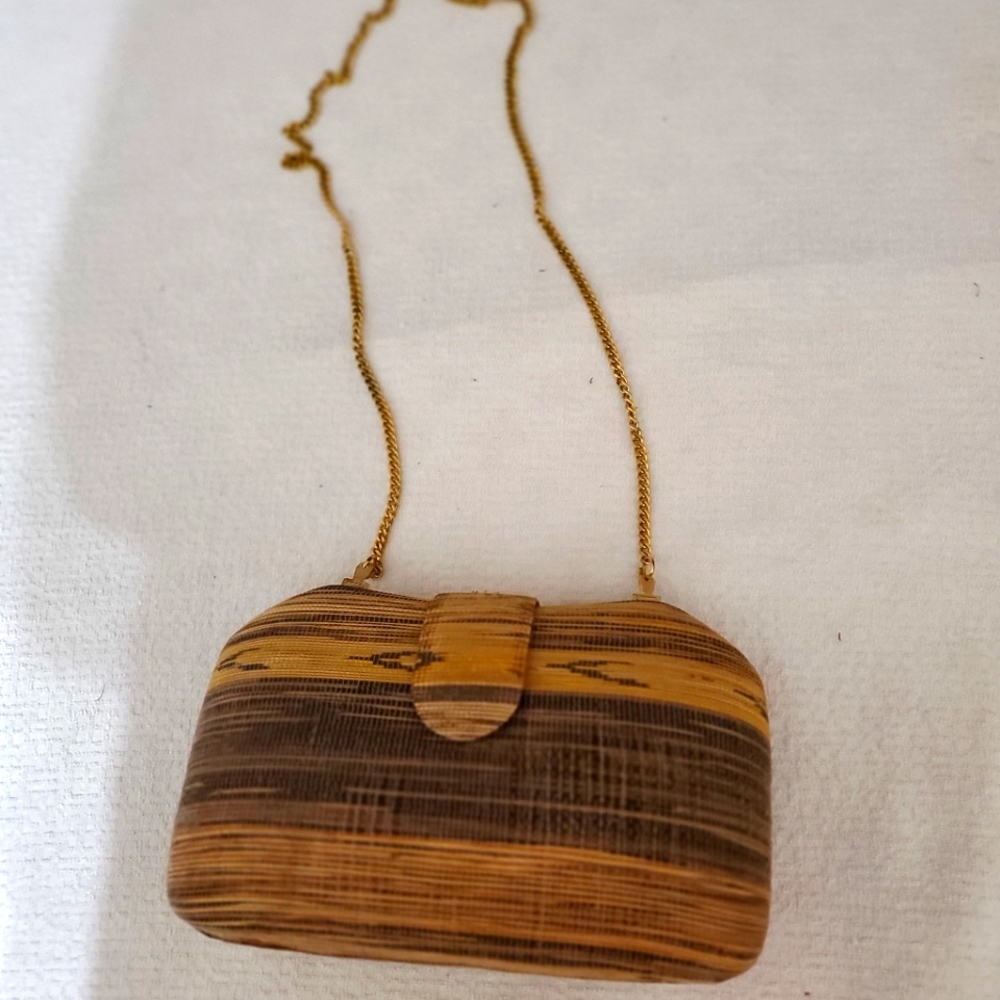 Women Brown/Tan Hardcase Purse